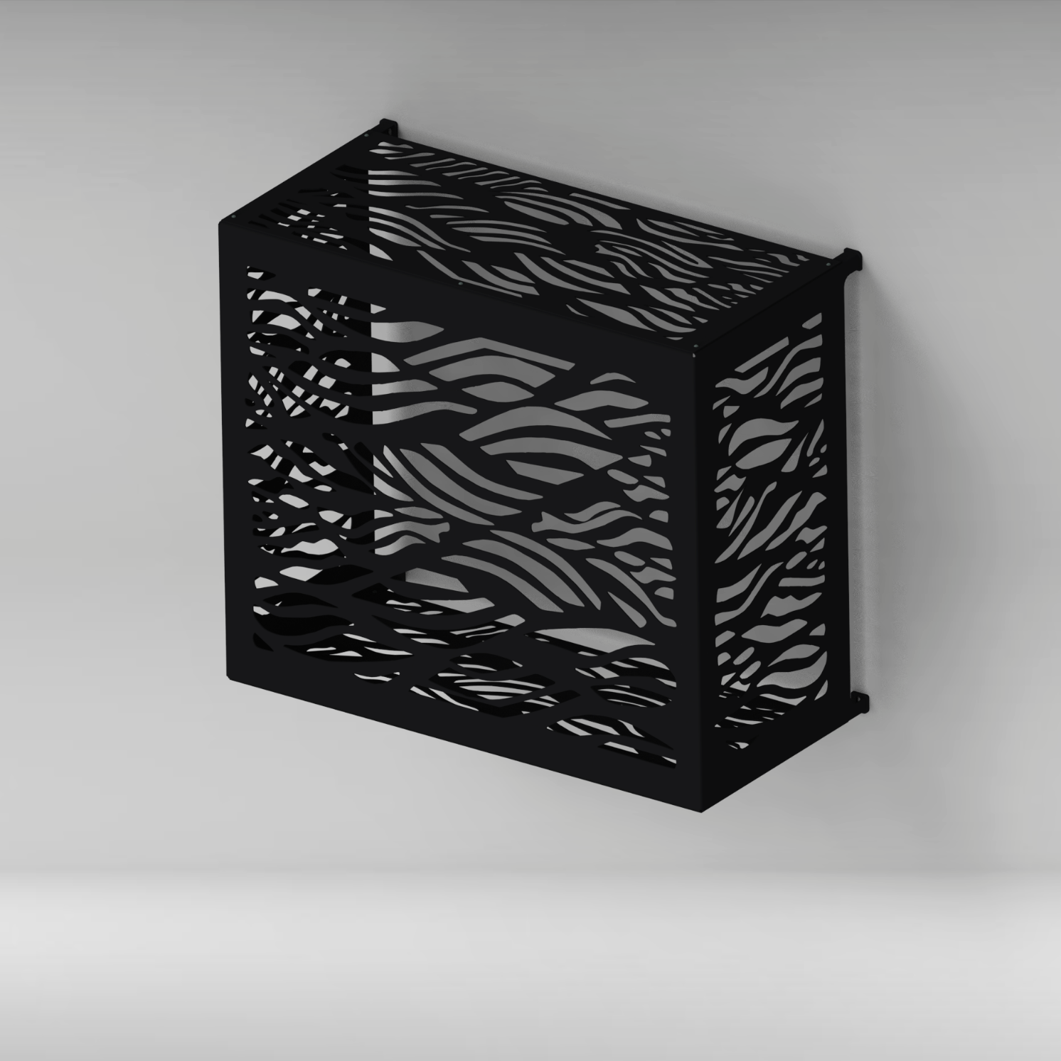 Laser-cut outdoor air conditioner cover designed for 24000 BTU wall-mounted condenser units