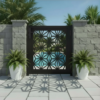 Laser-cut swing gate with decorative panel design for gardens, pool areas, and residential entrances